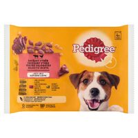 Hrana umeda Pedigree Pouch Adult, vită & pasăre, 4×100 g