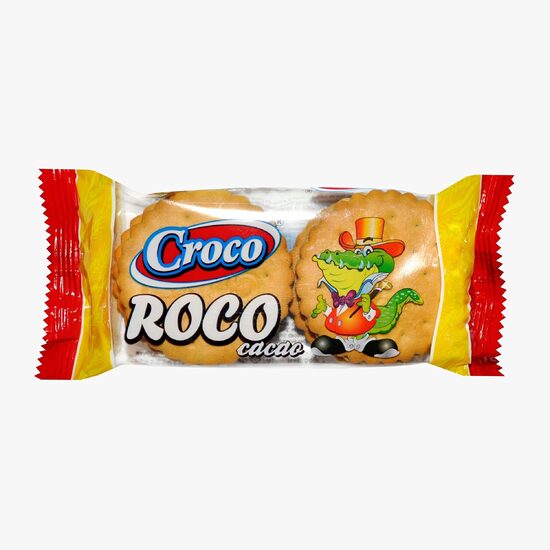 Biscuiți Croco Roco, cu cremă de cacao, 56g