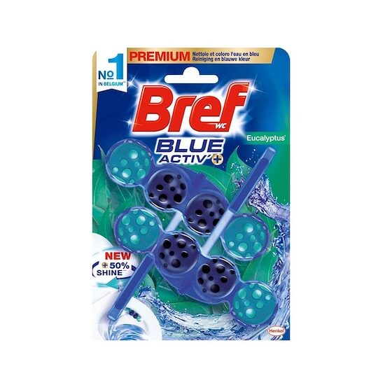 Odorizant toaletă Bref Aktiv Blue Eucalyptus 2x50g