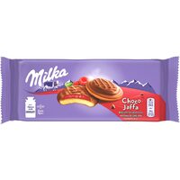 Biscuiți Milka Choco Jaffa portocală și zmeură – 147 g