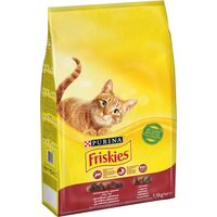 Hrană uscată pisici Friskies Adult (Vită, Pui & Legume) – nutriție completă 1.5 kg