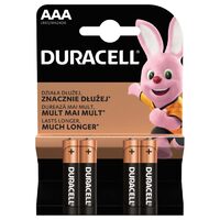 Baterii Duracell Basic AAA, 1 ⁠.5 V, pachet 4 bucăți, alcaline