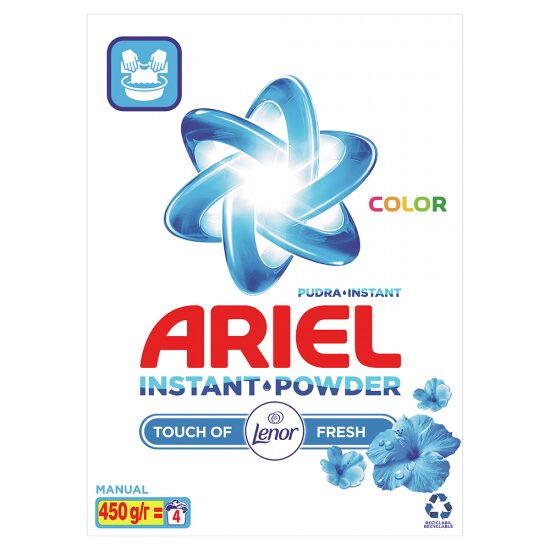 Detergent pudră pentru rufe Ariel Touch of Lenor, manual, 450 g