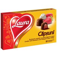 Bomboane Laura cu Căpșuni și Frișcă, 138g
