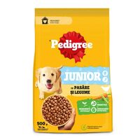 Hrană câini Pedigree Junior, Pui & Legume, 500 g