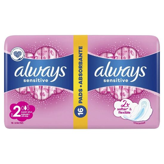 Absorbante Always Sensitive Super Plus, Pachet Duo, 16 bucăți