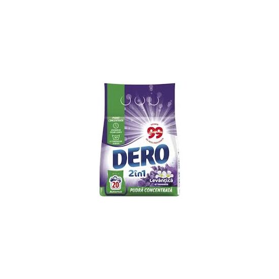 Detergent pudră Dero 2‑în‑1 Lavandă & Iasomie 1.5 kg