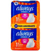 Absorbante Always Classic 3D, Pachet Duo, 20 bucăți