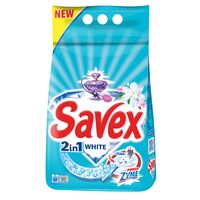 Detergent pudră pentru rufe pudră Savex 2‑în‑1, White, 6 kg