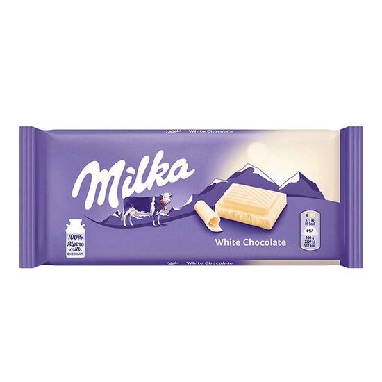 Ciocolată Milka Albă, Tabletă 100g