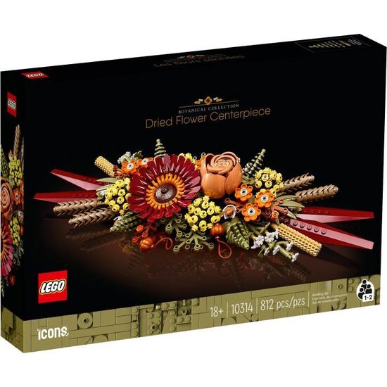 Jucărie LEGO Icons Ornamente din flori uscate – set decorativ