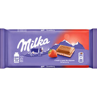 Ciocolată Milka cu Căpșuni și Iaurt, Tabletă 100g