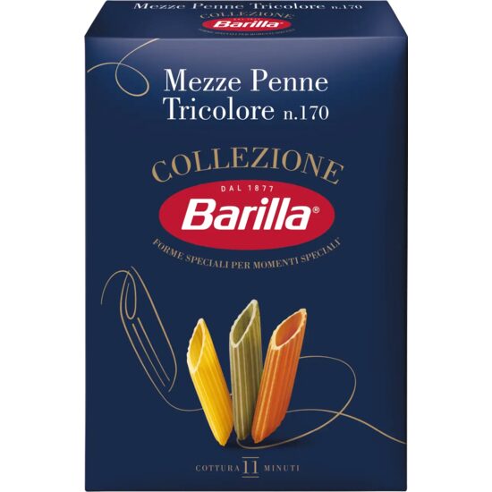 Paste Barilla Mezze Penne Tricolore, 500g