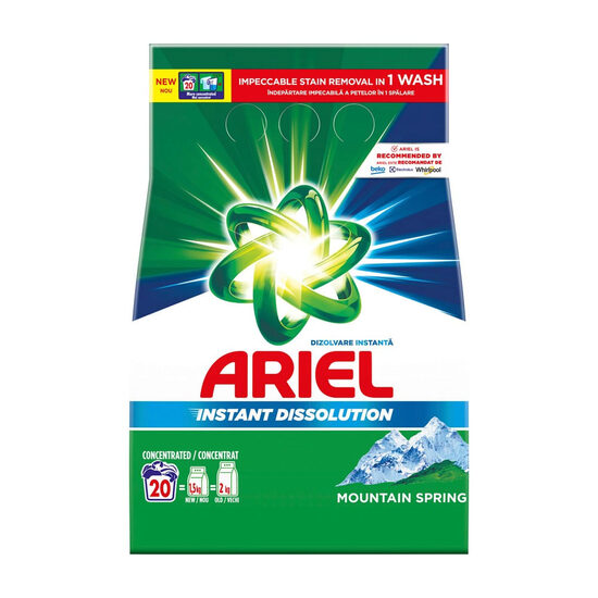 Detergent pudră pentru rufe Ariel Mountain Spring, automat, 1.5Kg