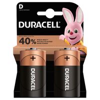 Baterii Duracell Basic D (R20), 1 ⁠.5 V, pachet 2 bucăți, alcaline