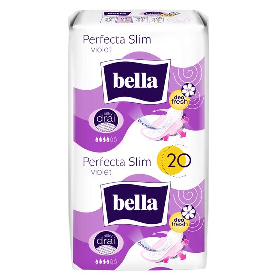 Absorbante Bella Perfecta Slim Violet Silky Drai Deo, 20 bucăți