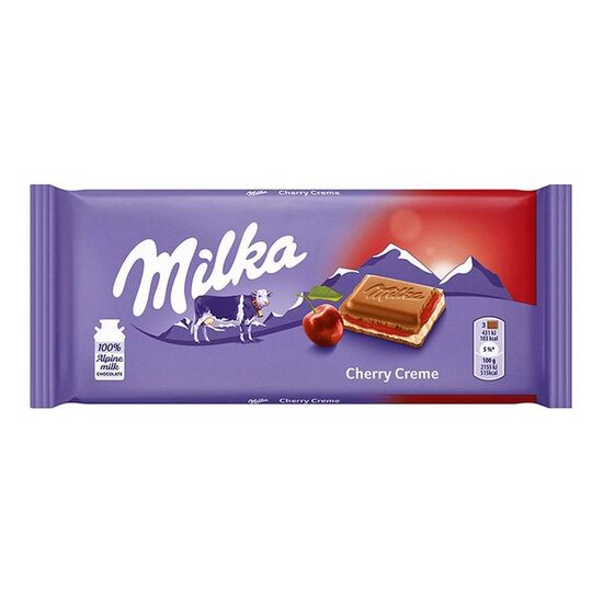 Ciocolată Milka cu Vișine, Tabletă 100g