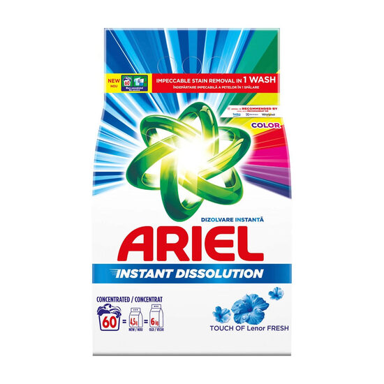 Detergent pudră pentru rufe Ariel Touch of Lenor, Color Fresh, automat, 4.5 kg