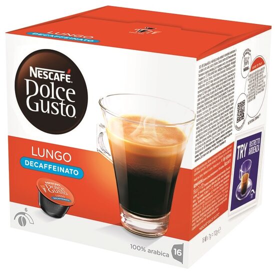 Capsule cafea Nescafé Dolce Gusto Lungo Decofeinizat, 16 capsule, 112 g