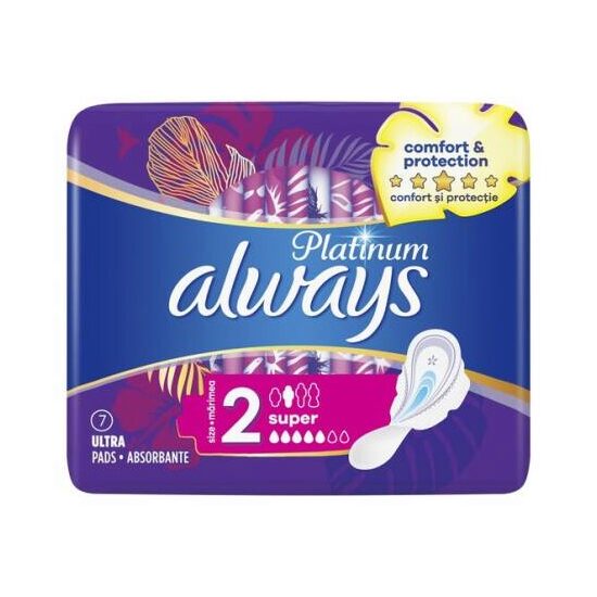 Absorbante Always Platinum Ultra, Mărimea 2, 7 bucăți