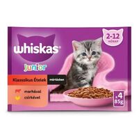 Hrană pisici Whiskas Plic Junior 4×85 g – pui, complet echilibrată