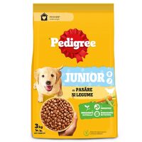 Hrană câini Pedigree Junior Pui & Legume cu Orez, 3 kg