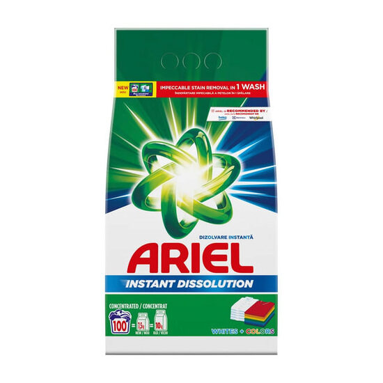 Detergent pudră pentur rufe Ariel White & Colors, automat, 7.5 kg
