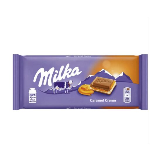 Ciocolată Milka cu Cremă de Caramel, Tabletă 100g