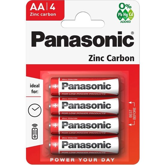 Baterii Panasonic Zinc Carbon AA – Set 4 bucăți