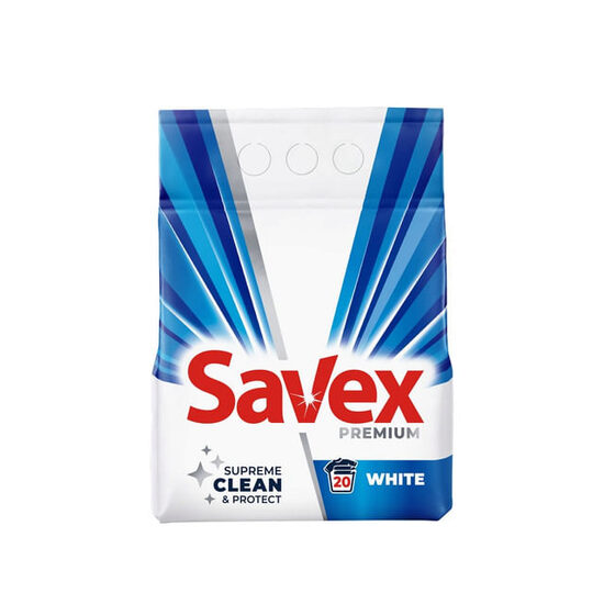 Detergent rufe pudră Savex White 2în1, 2 kg