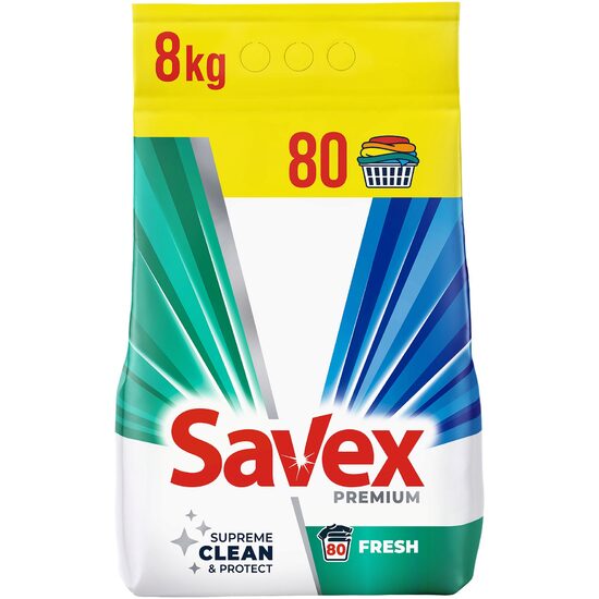 Detergent rufe pudră Savex 2-în-1 Fresh, 8 kg