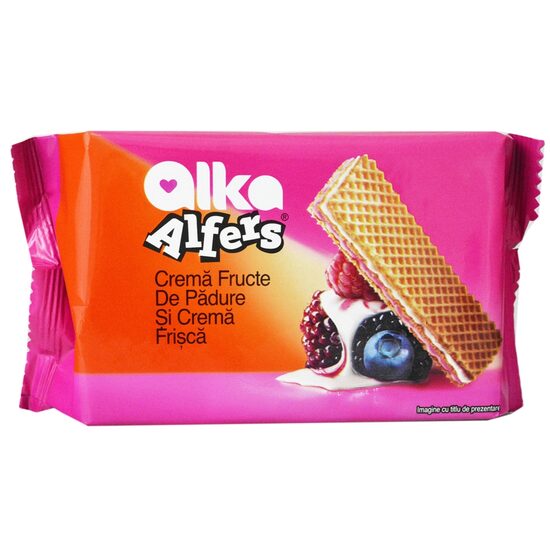 Napolitane Alfers frișcă și fructe de pădure – 170 g