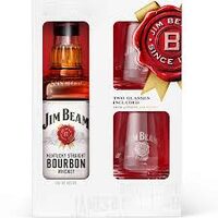 Whisky Jim Beam, Bourbon + 2 pahare, 0.7 L