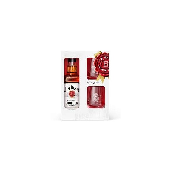 Whisky Jim Beam, Bourbon + 2 pahare, 0.7 L