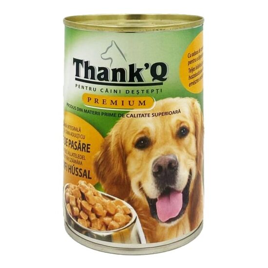 Hrană umedă câini ThankQ Premium Pasăre, conservă, 415g