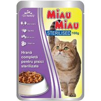 Hrană umedă pisici Miau Miau Sterilised, 100g