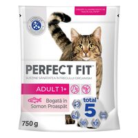Hrană uscată pisici Perfect Fit Adult, somon, 750 g