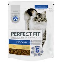 Hrană uscată pisici Perfect Fit Indoor, pui & orez, 750 g