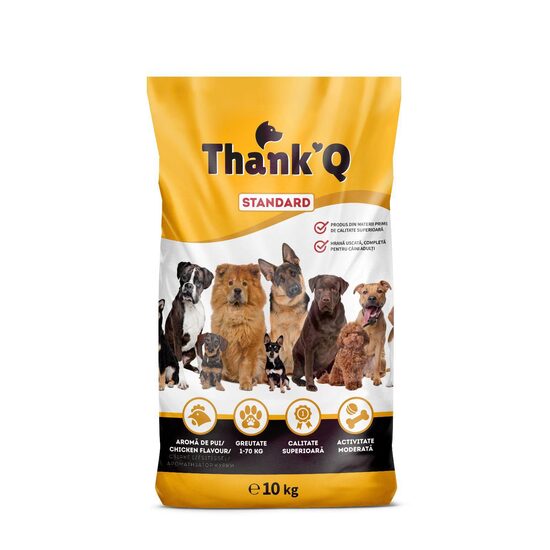 Hrană uscată pentru câini adulți ThankQ cu pui, 10 kg