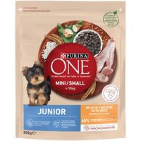 Hrană uscată câini One Mini Dog Junior, pui & orez, 800 g