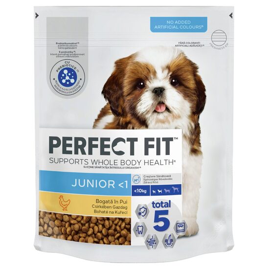 Hrană uscată câini Perfect Fit Junior, pui, 825 g