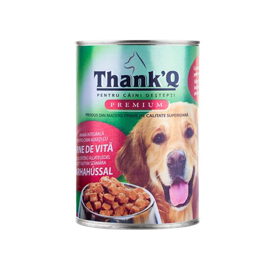 Hrană umedă pisici ThankQ Premium, Vită, conservă, 415g
