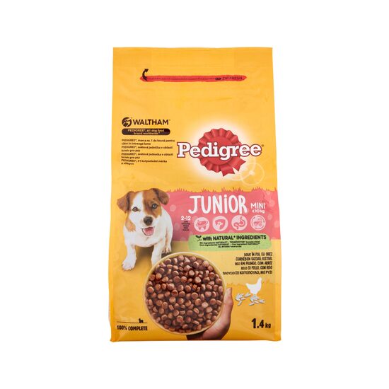 Hrană uscată câini Pedigree Junior, pui & legume, 1,4 kg