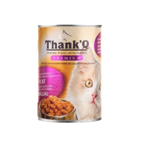 Hrană umedă pisici ThankQ Premium, ficat, 415 g