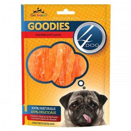 Recompense câini Goodies Classic Soft Chicken Slices, 100g