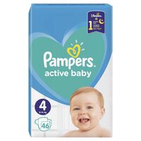 Scutece Pampers Active Baby, mărimea 4 (9–14 kg), 46 buc
