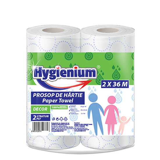 Hârtie de bucătărie Hygienum, verde, 2 straturi, 2 / set