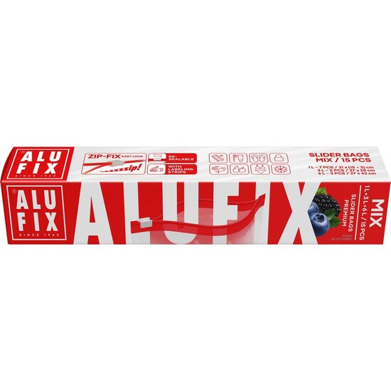 Pungi cu sistem de inchidere zip-fix Alufix, diferite dimensiuni, 30 buc