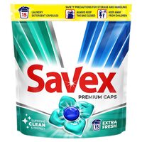 Capsule detergent rufe Savex Extra Fresh, 15 buc