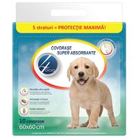 Covorașe Absorbante pentru Câini 4Dog, 60x60cm, Set 10 bucăți